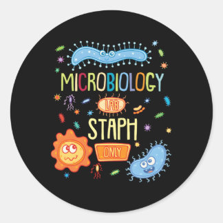 Adesivo Redondo Microbiologista Biology Microbiology Lab Staph