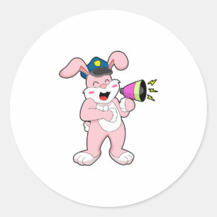 Adesivo Redondo Microfone da Polícia de Rabbit
