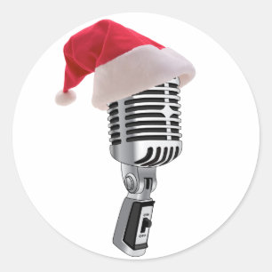 Adesivo Redondo microfone do papai noel