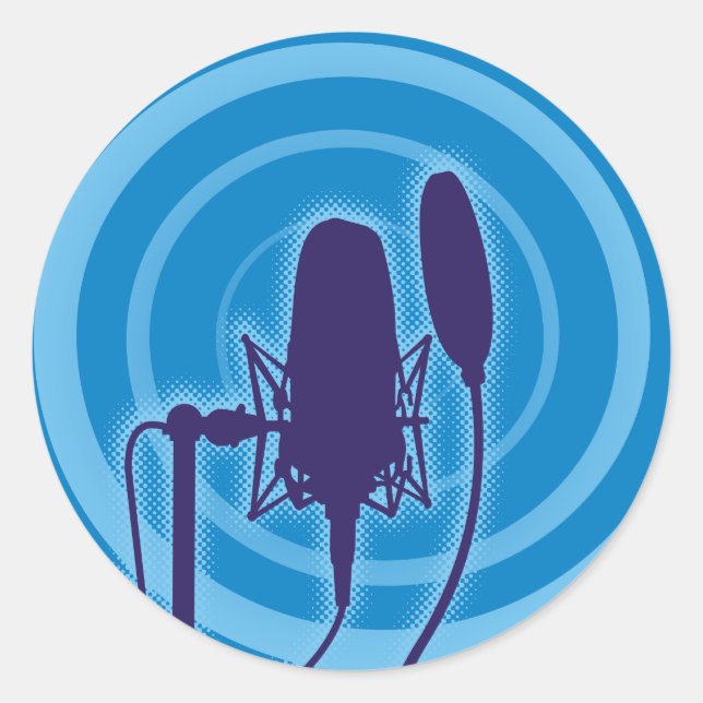 Adesivo Redondo Microfone Studio (Frente)