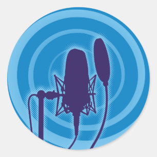 Adesivo Redondo Microfone Studio