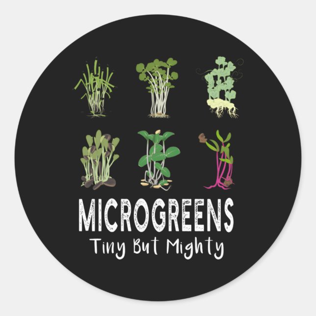 Adesivo Redondo Microgreens Sbrouts Vegan Tiny Mas Poderoso (Frente)