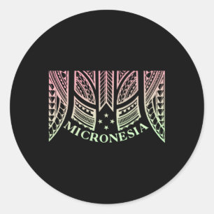 Adesivo Redondo Micronésia Chuuk Yap Kosrae E Pohnpei