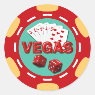 ADESIVO REDONDO MICROPLAQUETA DE PÓQUER DE VEGAS