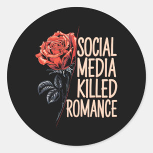 Adesivo Redondo Mídia Social Matou Romance Meme Namorados Vermelho