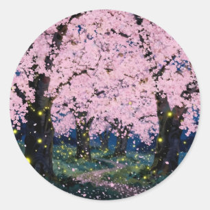 Adesivo Redondo Midnight Bloom – Arte Floral Escura Clássica Redon