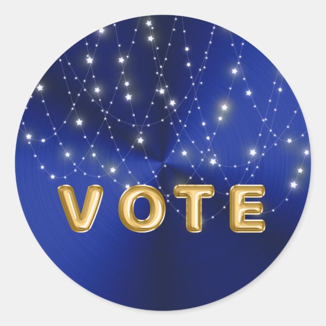 Adesivo Redondo Midnight Blue Starlight Cascade Vote (Frente)