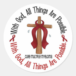 Adesivo Redondo Mieloma múltiplo COM CRUZ 1 do DEUS