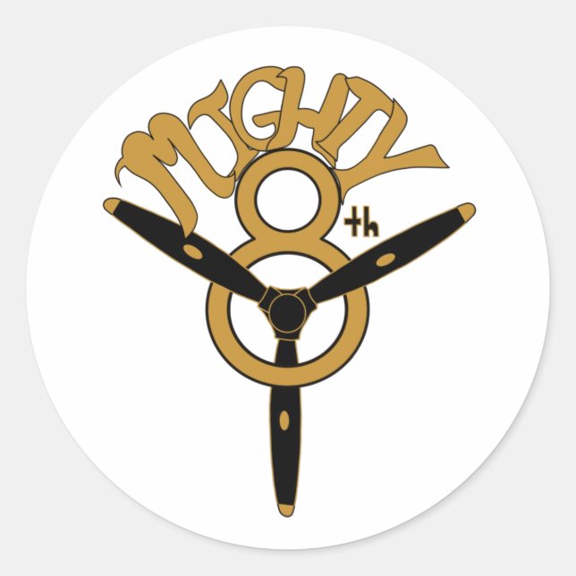 Adesivo Redondo Mighty Eighth Army Air Force Round Sticker (Frente)