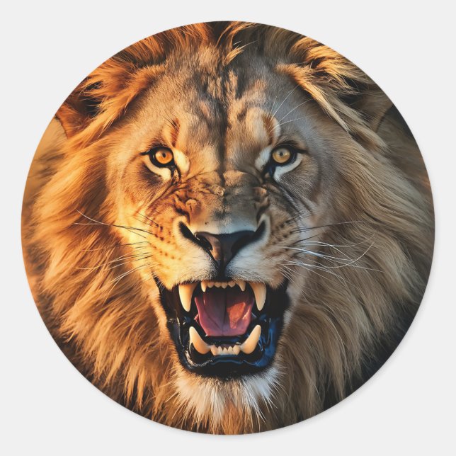 Adesivo Redondo Mighty Roar (Frente)