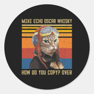 Adesivo Redondo Mike Echo Oscar Whisky Como Você Copia - Vintage C