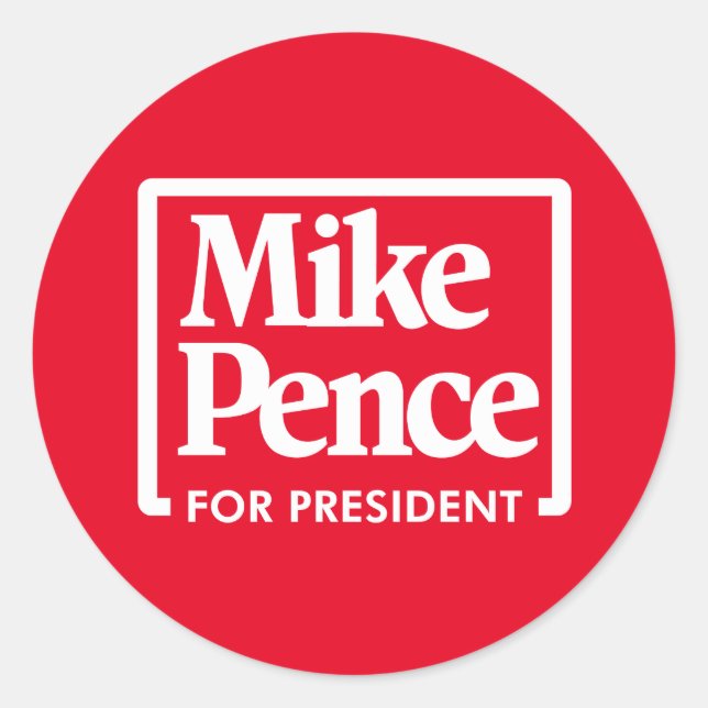 Adesivo Redondo Mike Pence para o Presidente 2024 (Frente)