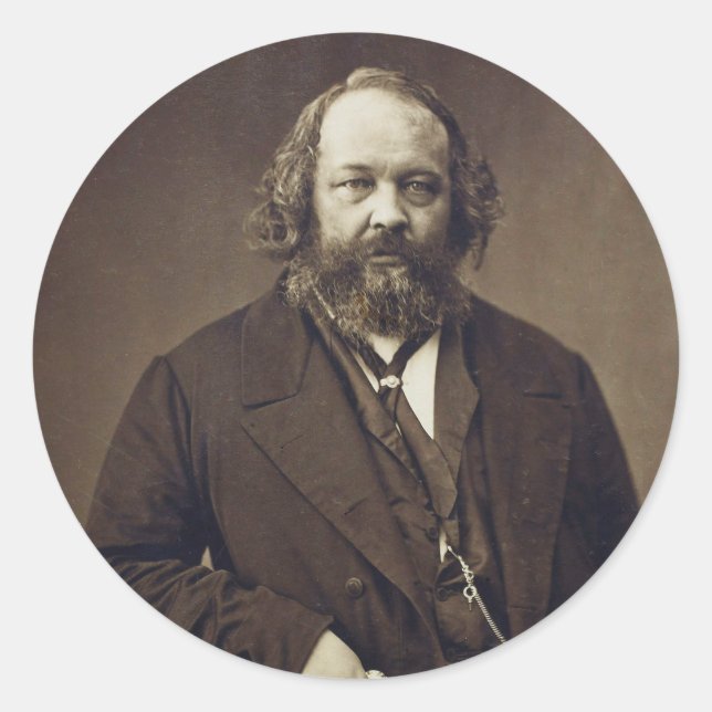 Adesivo Redondo Mikhail Bakunin - Anarquista russo de Nadar (Frente)