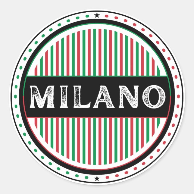 Adesivo Redondo Milano City Pride Emblem – Italian Identity (Frente)