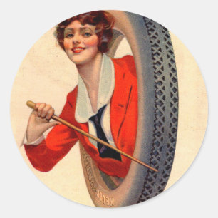 Adesivo Redondo Milhas 1928 de Lotta da mascote do pneu de