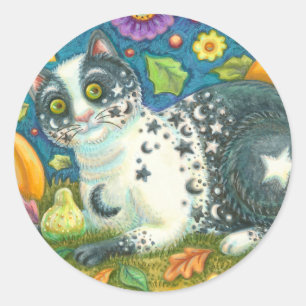 Adesivo Redondo MILKYWAY HALLOWEEN MYSTICAL CAT STICKER Round