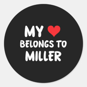 Adesivo Redondo Miller - Meu Coração Pertence A Miller - Amor