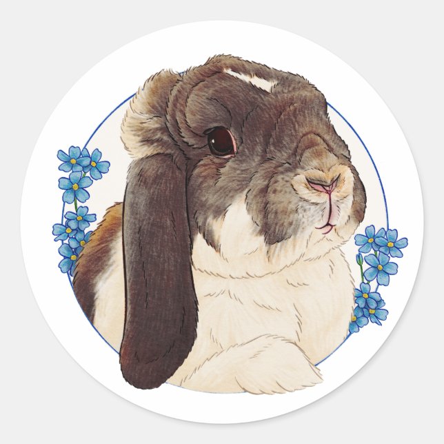 Adesivo Redondo Milly Moo Bunny (Frente)