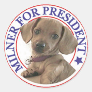 Adesivo Redondo Milner para o presidente Sticker