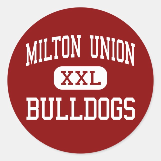 Adesivo Redondo Milton Union - Bulldog - High - West Milton Ohio (Frente)