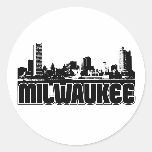 Adesivo Redondo Milwaukee Skyline (Frente)