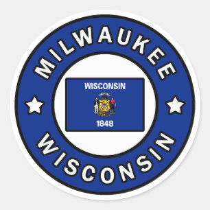 Adesivo Redondo Milwaukee Wisconsin