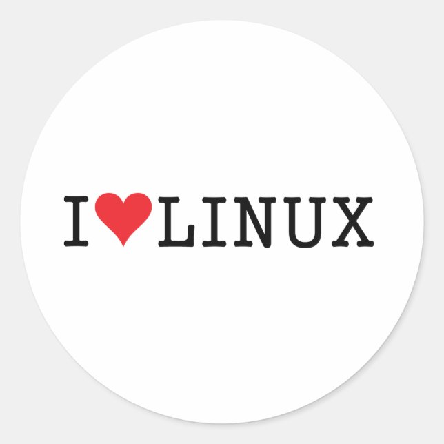 Adesivo Redondo Mim coração Linux 2 (Frente)