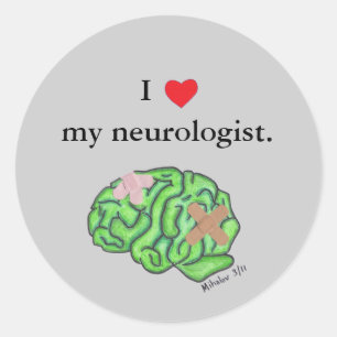 Adesivo Redondo Mim [coração] meu neurologista