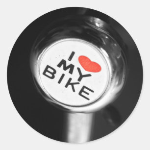 Adesivo Redondo Mim coração minha bicicleta