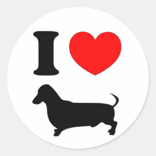 Adesivo Redondo Mim Dachshund do coração