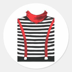Adesivo Redondo Mime Artista Executor Arts Halloween Costume Cospl