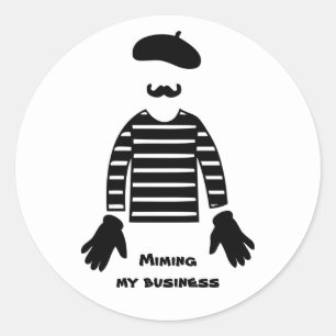 Adesivo Redondo Mime Pantomime Mimetizando Minha Empresa