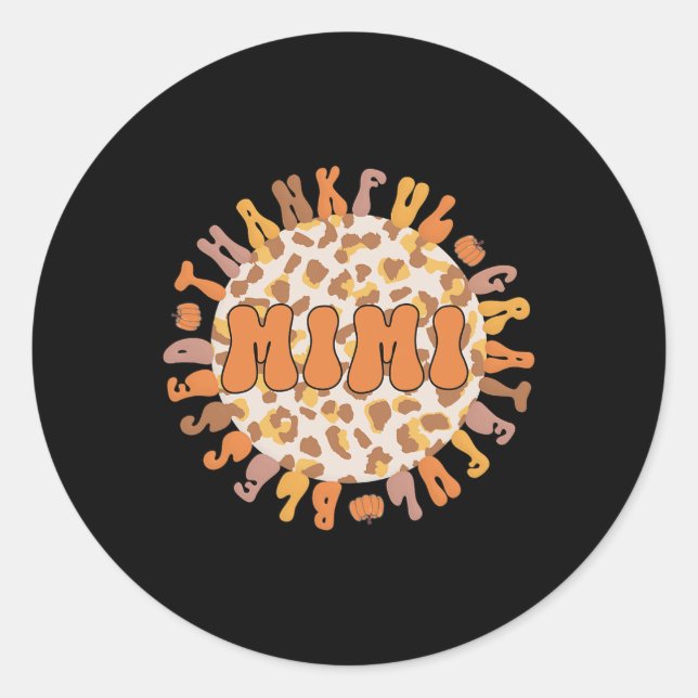 Adesivo Redondo Mimi Avó de Ação de Graças Mimi Avô (Frente)
