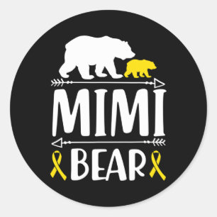Adesivo Redondo Mimi Bear Infância, Cancer De Consciência, Dotou M
