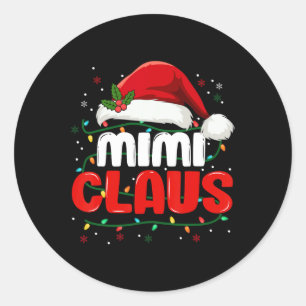 Adesivo Redondo Mimi Claus Christmas Xmas Lights Papai noel Family