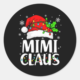 Adesivo Redondo Mimi Claus Mostra Luzes De Natal Mães Da Família P