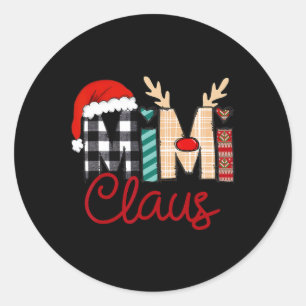 Adesivo Redondo Mimi Claus Reindeer Christmas
