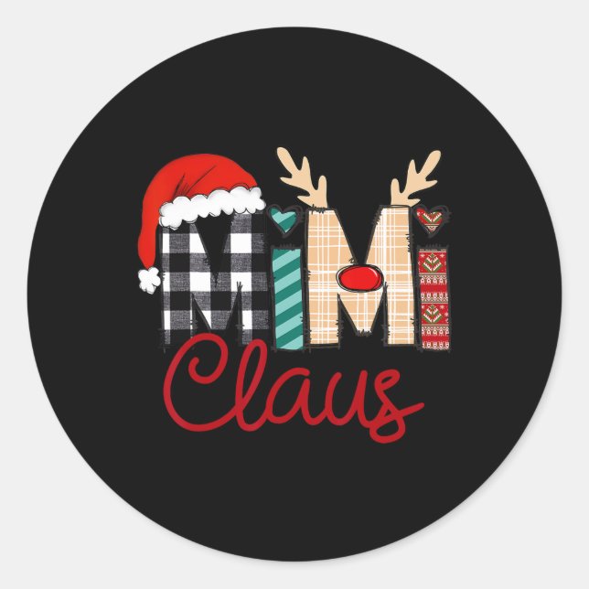 Adesivo Redondo Mimi Claus Reindeer Christmas (Frente)