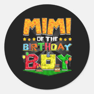 Adesivo Redondo Mimi Da Festa Da Família De Jogo Do Aniversário