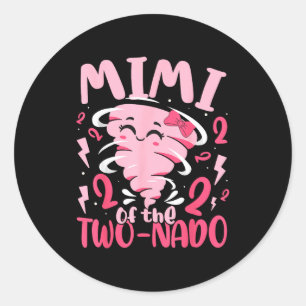 Adesivo Redondo Mimi do tornado de dois-nado tema de 2º aniversári