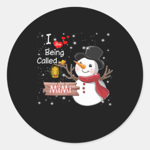 Adesivo Redondo Mimi Gift Eu Adoro Ser Chamado Mimi Snowman