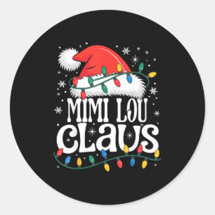 Adesivo Redondo Mimi Lou Claus Natal Divertido Natal Avó Férias