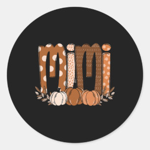 Adesivo Redondo Mimi Pumpkin Halloween Ação de Graças Vovó Caiu L