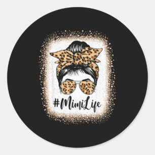 Adesivo Redondo Mimi vida bleached leopard coque desgrenhado dia d