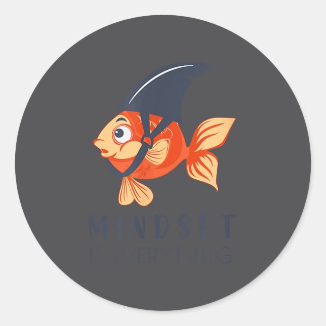 Adesivo Redondo Mind Set Is Everything Insration Funny  (Frente)