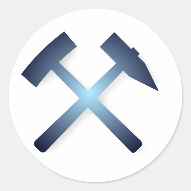 Adesivo Redondo Mineração mining símbolo (Frente)