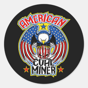 ADESIVO REDONDO MINERADOR DE CARVÃO AMERICANO