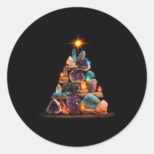 Adesivo Redondo Minerais Divertidos Árvore de Natal Gráficos Crist