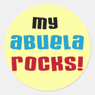Adesivo Redondo Minha Abuela Rocks T-shirts e presentes