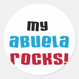 Adesivo Redondo Minha Abuela Rocks T-shirts e presentes